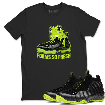 Foams One Black Volt best t shirts to wear with jordans Foams So Fresh sneaker match tees Air Foamposite One Black Volt match shoes to clothes SNRT Sneaker Tees unisex cotton Black 1 shirts
