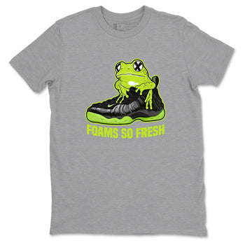 Foams One Black Volt best t shirts to wear with jordans Foams So Fresh sneaker match tees Air Foamposite One Black Volt match shoes to clothes SNRT Sneaker Tees unisex cotton Heather Grey 2 shirts