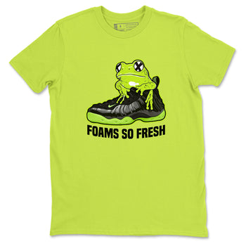 Foams One Black Volt best t shirts to wear with jordans Foams So Fresh sneaker match tees Air Foamposite One Black Volt match shoes to clothes SNRT Sneaker Tees unisex cotton Safety Green 2 shirts