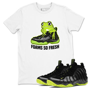 Foams One Black Volt best t shirts to wear with jordans Foams So Fresh sneaker match tees Air Foamposite One Black Volt match shoes to clothes SNRT Sneaker Tees unisex cotton White 1 shirts