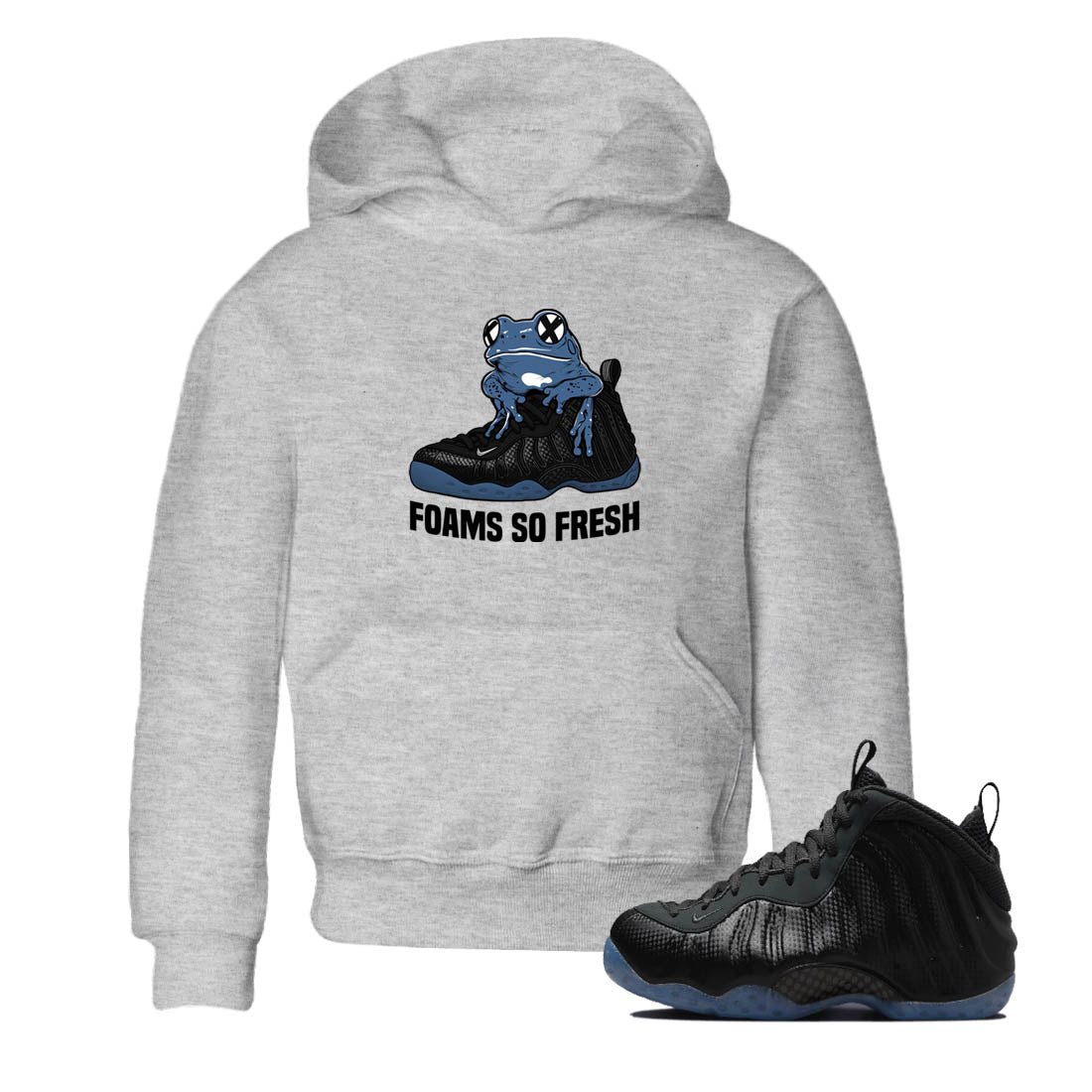 Sneaker Threads – Sneaker Tees To Match Air Foamposite One Carbon Fiber – Foams So Fresh Youth Graphic Tee Heather Grey 1. Perfect for Jordan releases 2025 colorways.