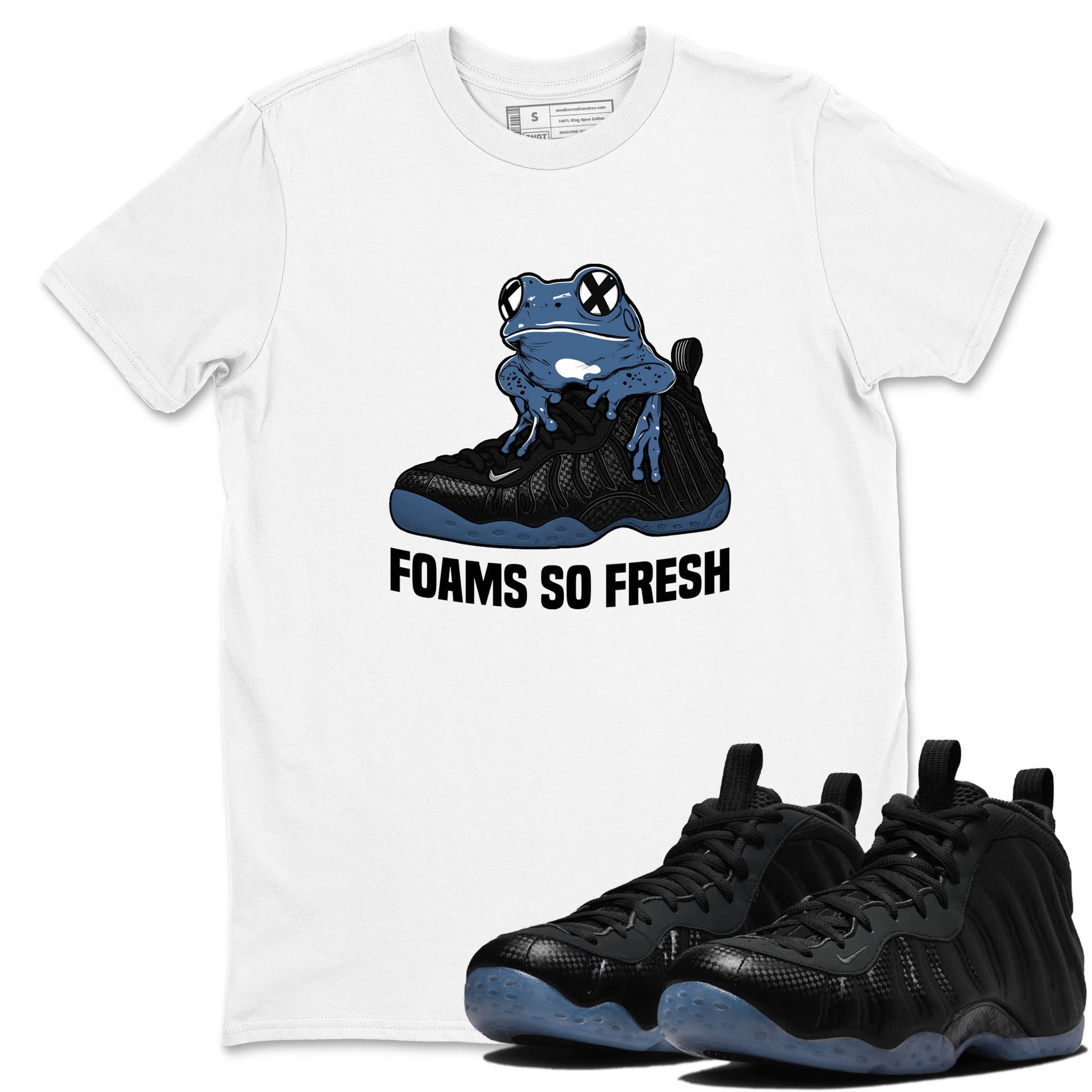 Sneaker Threads – Sneaker Tees To Match Air Foamposite One Carbon Fiber – Foams So Fresh Graphic Tee White 1. Perfect for Jordan releases 2025 colorways.