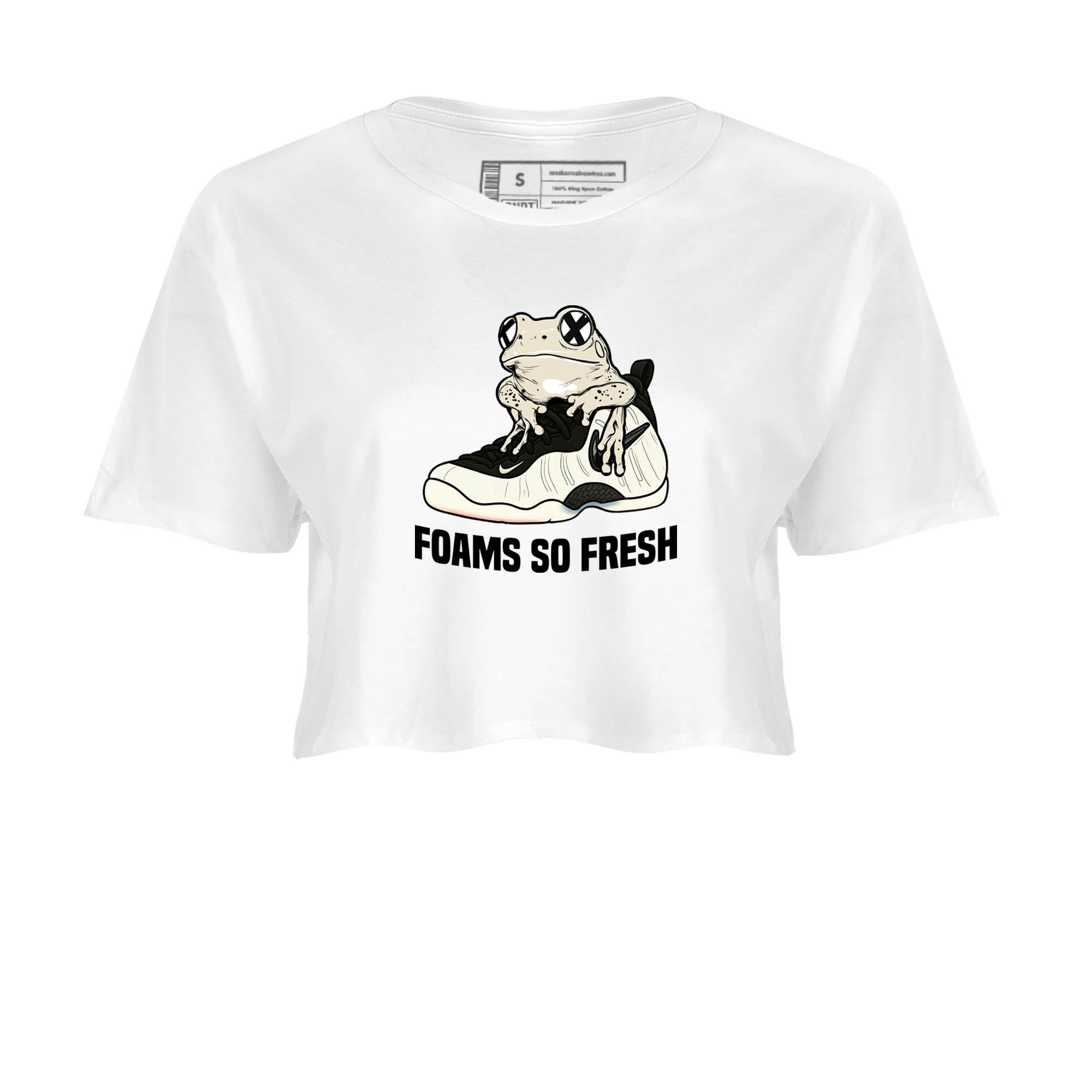 Sneaker Threads – Sneaker Tees To Match Air Foamposite One Pearl – Foams So Fresh Crop Tee White 2. Perfect for Jordan releases 2025 colorways.