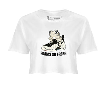 Sneaker Threads – Sneaker Tees To Match Air Foamposite One Pearl – Foams So Fresh Crop Tee White 2. Perfect for Jordan releases 2025 colorways.