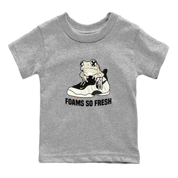 Sneaker Threads – Sneaker Tees To Match Air Foamposite One Pearl – Foams So Fresh Youth Graphic Tee Heather Grey 2. Perfect for Jordan releases 2025 colorways.