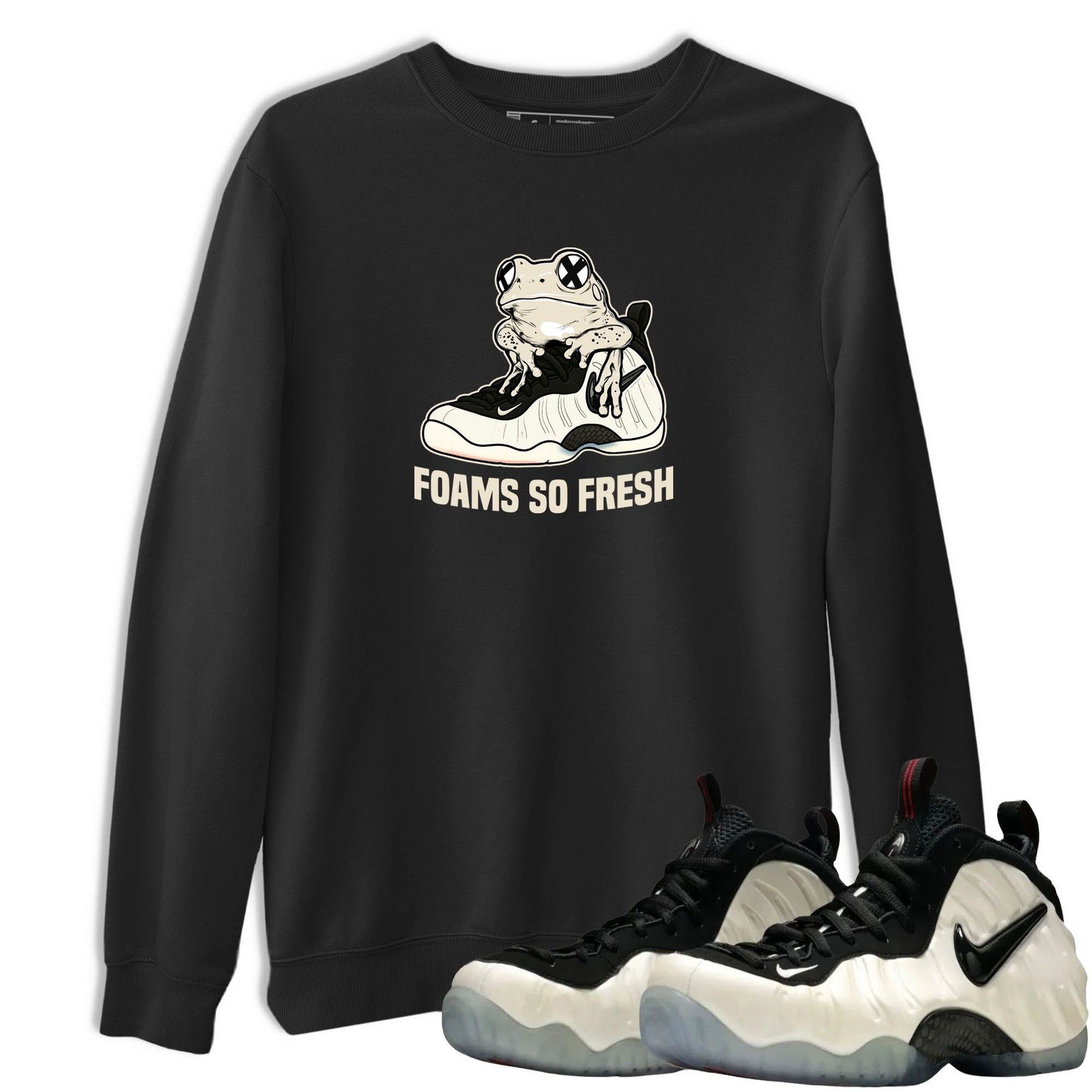 Sneaker Threads – Sneaker Tees To Match Air Foamposite One Pearl – Foams So Fresh Graphic Tee Black 1. Perfect for Jordan releases 2025 colorways.