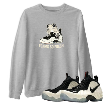 Sneaker Threads – Sneaker Tees To Match Air Foamposite One Pearl – Foams So Fresh Graphic Tee Heather Grey 1. Perfect for Jordan releases 2025 colorways.