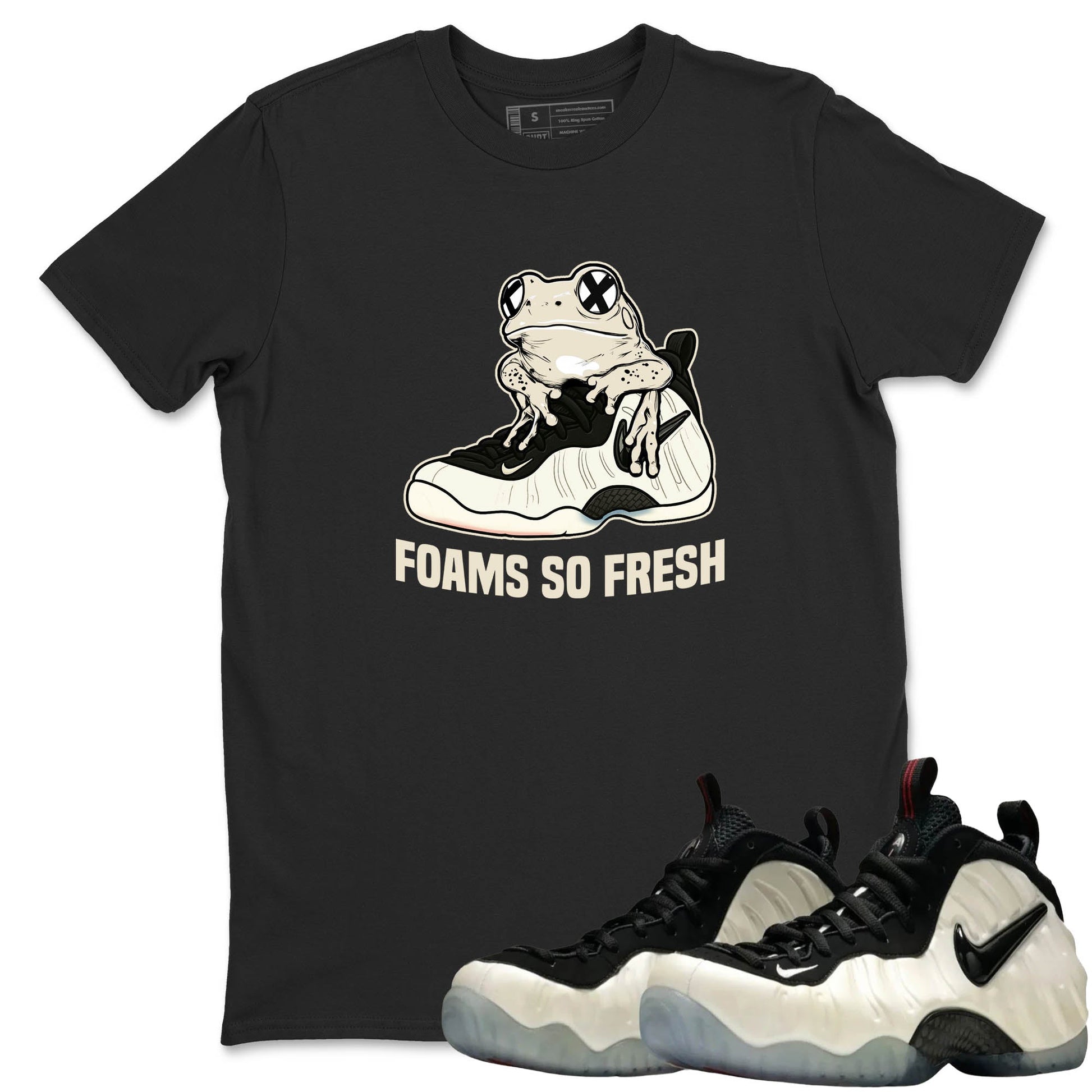 Sneaker Threads – Sneaker Tees To Match Air Foamposite One Pearl – Foams So Fresh Graphic Tee Black 1. Perfect for Jordan releases 2025 colorways.