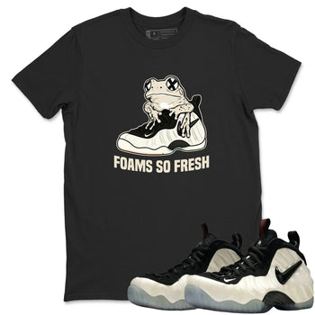 Sneaker Threads – Sneaker Tees To Match Air Foamposite One Pearl – Foams So Fresh Graphic Tee Black 1. Perfect for Jordan releases 2025 colorways.