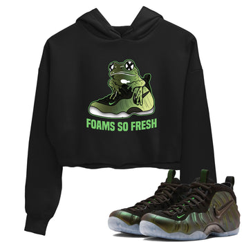 Sneaker match tees – Sneaker Tees To Match Air Foamposite One Pine Green Shoes – Foams So Fresh Crop T-Shirt Black 1