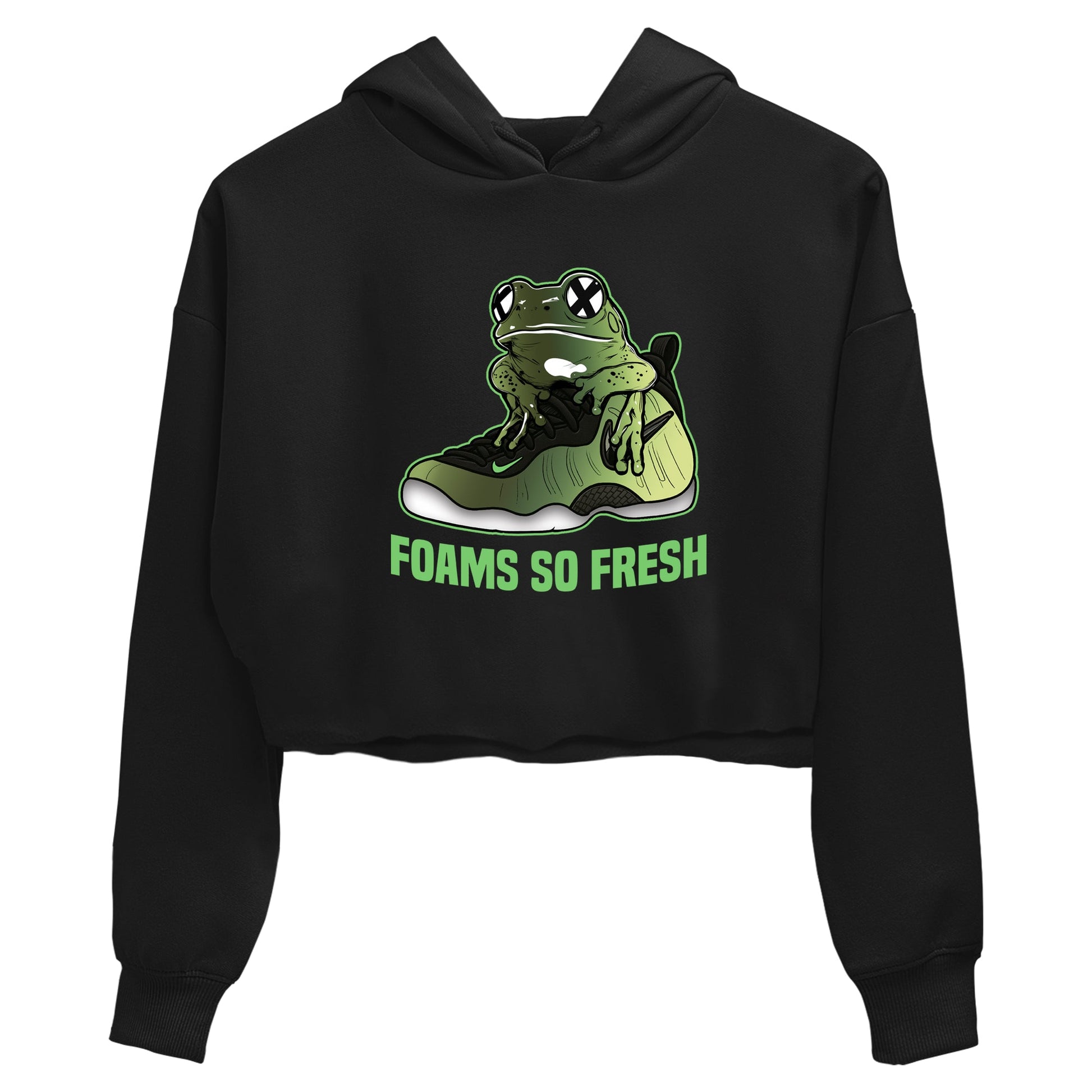 Sneaker match tees – Sneaker Tees To Match Air Foamposite One Pine Green Shoes – Foams So Fresh Crop T-Shirt Black 2