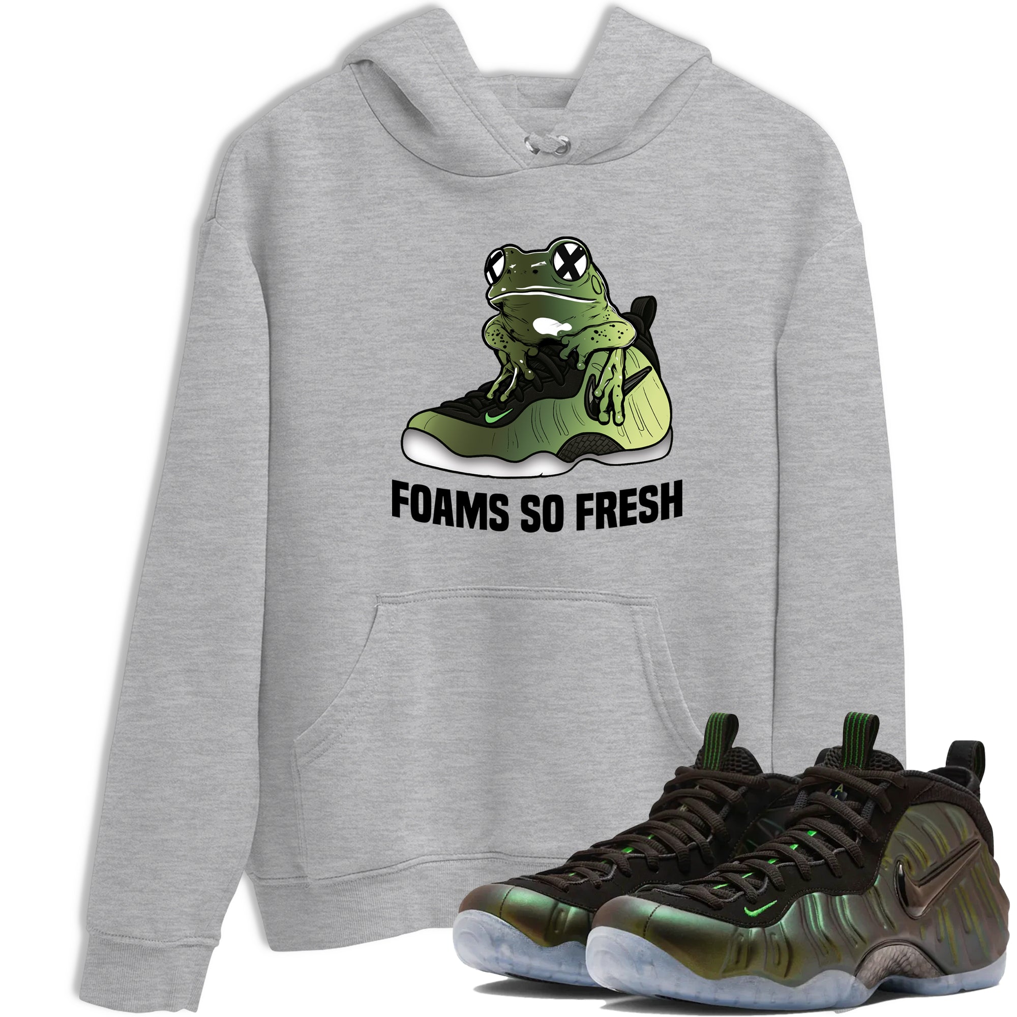 Sneaker match tees – Sneaker Tees To Match Air Foamposite One Pine Green Shoes – Foams So Fresh Tee Heather Grey 1