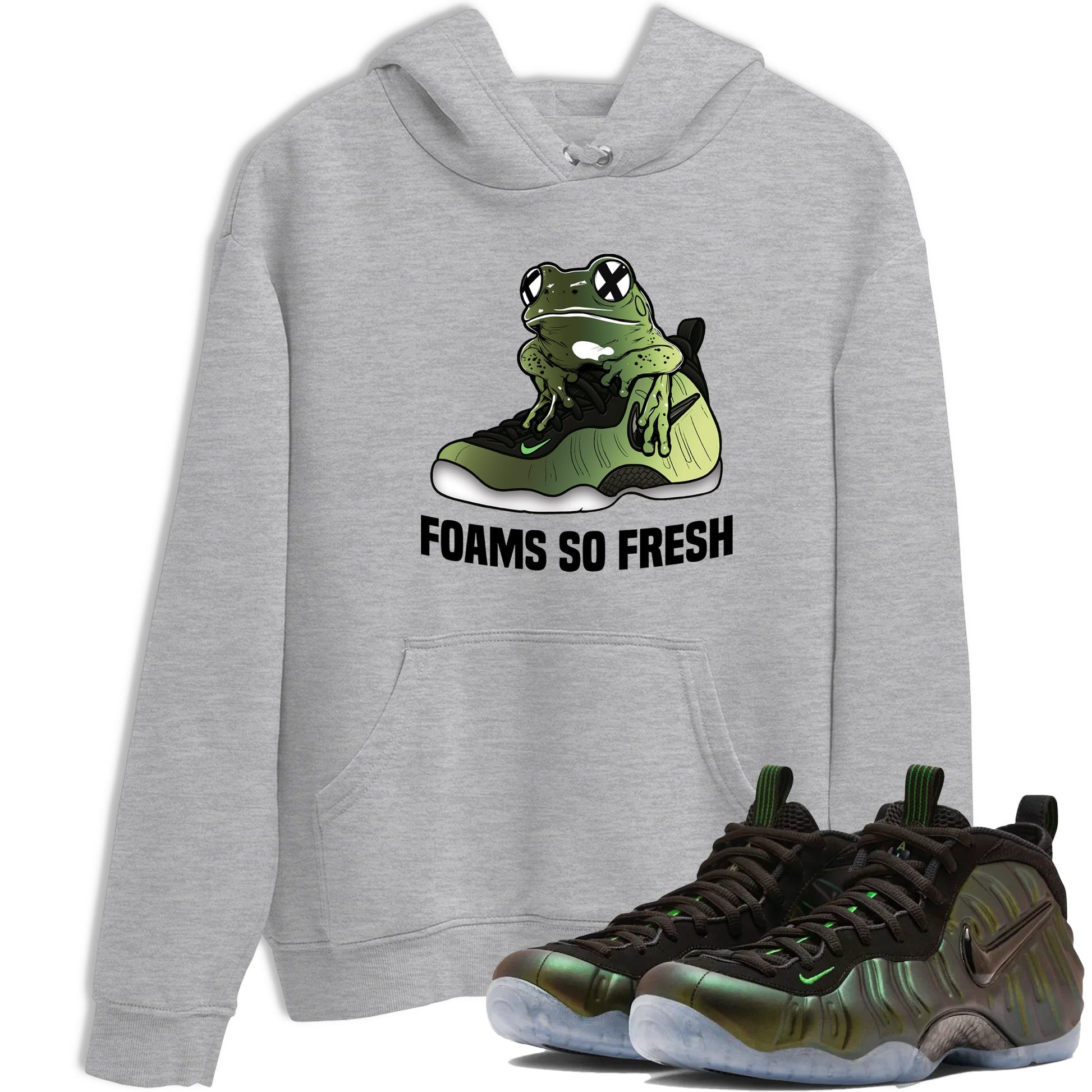 Sneaker match tees – Sneaker Tees To Match Air Foamposite One Pine Green Shoes – Foams So Fresh Tee Heather Grey 1