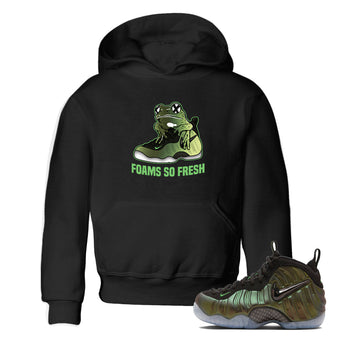 Sneaker match tees – Sneaker Tees To Match Air Foamposite One Pine Green Shoes – Foams So Fresh Kids T-Shirt Black 1