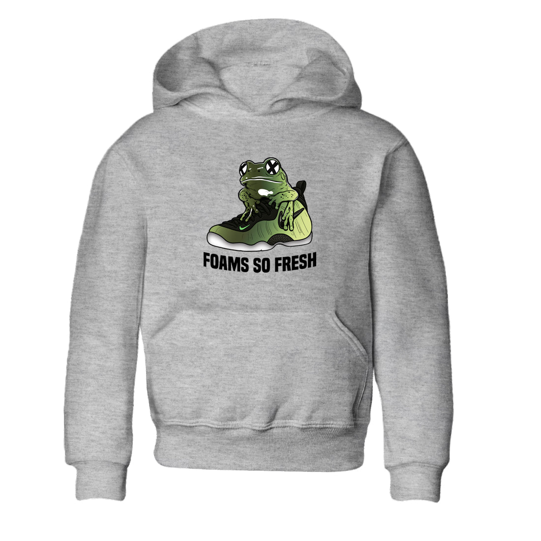 Sneaker match tees – Sneaker Tees To Match Air Foamposite One Pine Green Shoes – Foams So Fresh Kids T-Shirt Heather Grey 2