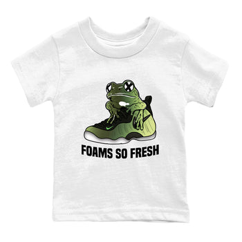 Sneaker match tees – Sneaker Tees To Match Air Foamposite One Pine Green Shoes – Foams So Fresh Kids T-Shirt White 2