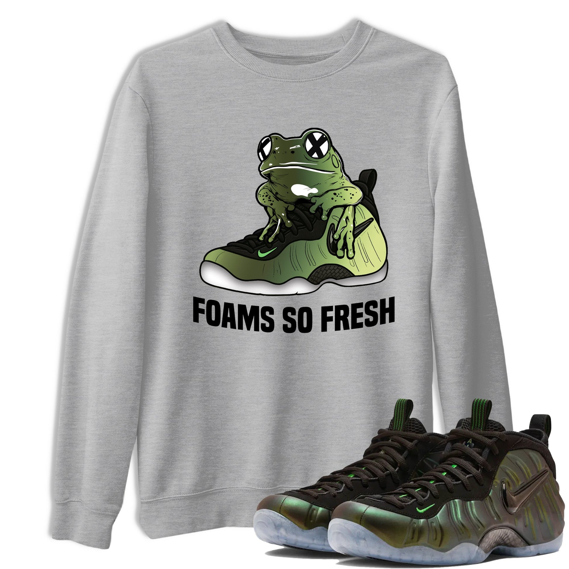 Sneaker match tees – Sneaker Tees To Match Air Foamposite One Pine Green Shoes – Foams So Fresh Tee Heather Grey 1
