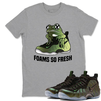 Sneaker match tees – Sneaker Tees To Match Air Foamposite One Pine Green Shoes – Foams So Fresh Tee Heather Grey 1