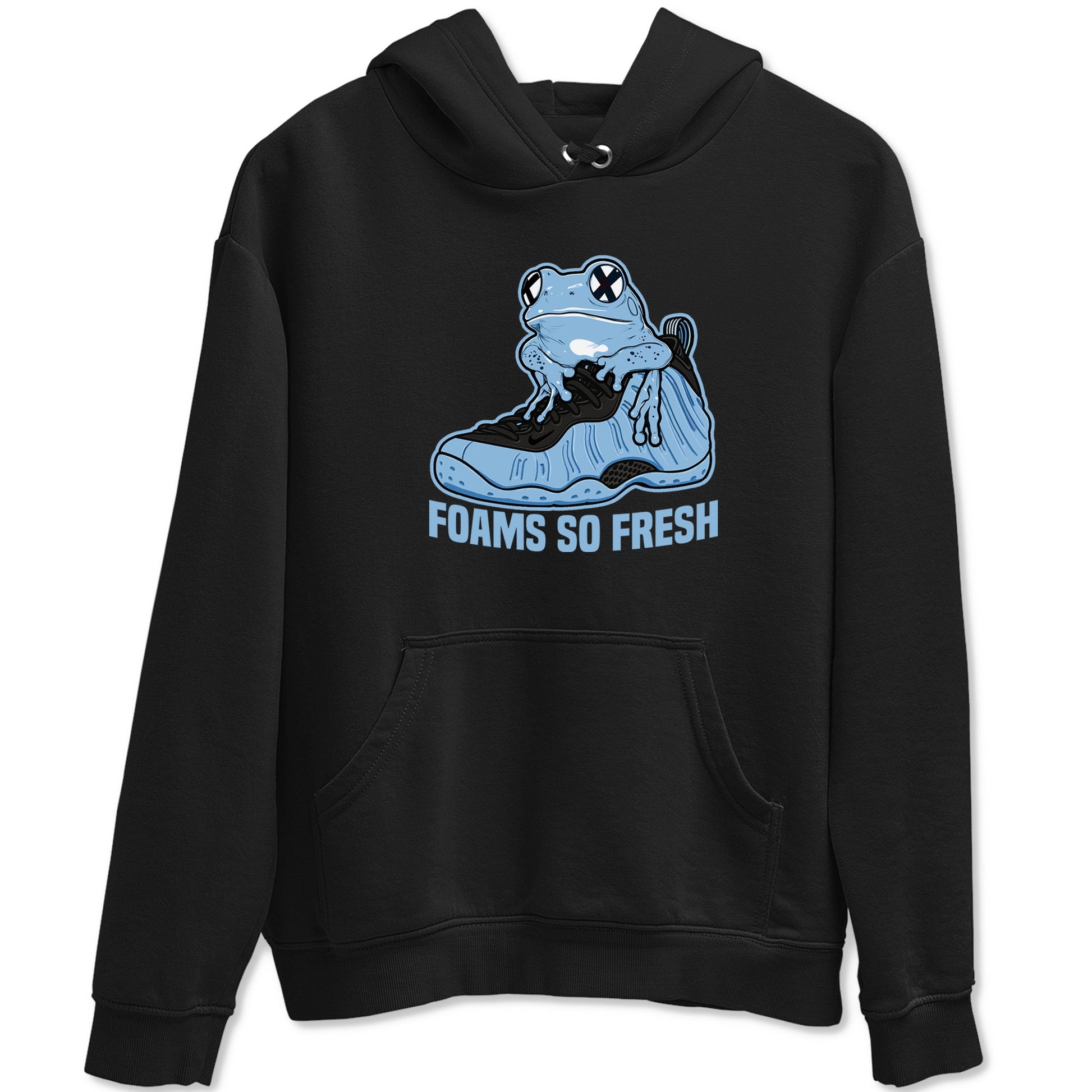 Foams So Fresh sneaker match t-shirt styled to complete your fit with the Air Foamposite One Psychic Blue sneakers, shown in Black 2.