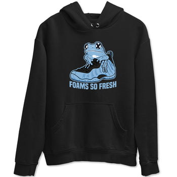 Foams So Fresh sneaker match t-shirt styled to complete your fit with the Air Foamposite One Psychic Blue sneakers, shown in Black 2.
