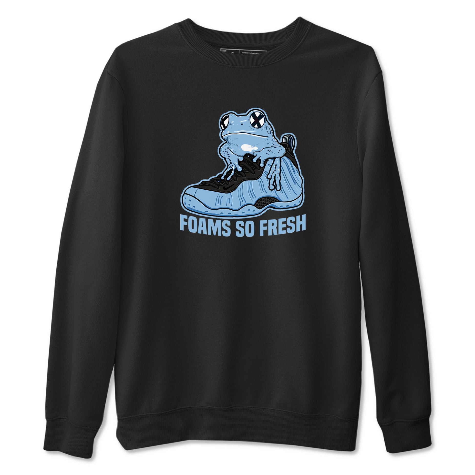 Foams So Fresh sneaker match t-shirt styled to complete your fit with the Air Foamposite One Psychic Blue sneakers, shown in Black 2.