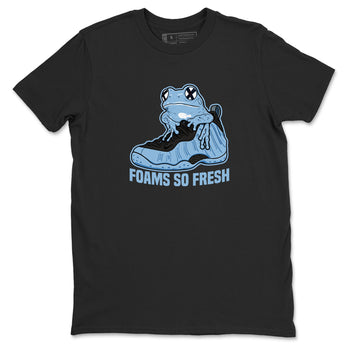 Foams So Fresh sneaker match t-shirt styled to complete your fit with the Air Foamposite One Psychic Blue sneakers, shown in Black 2.