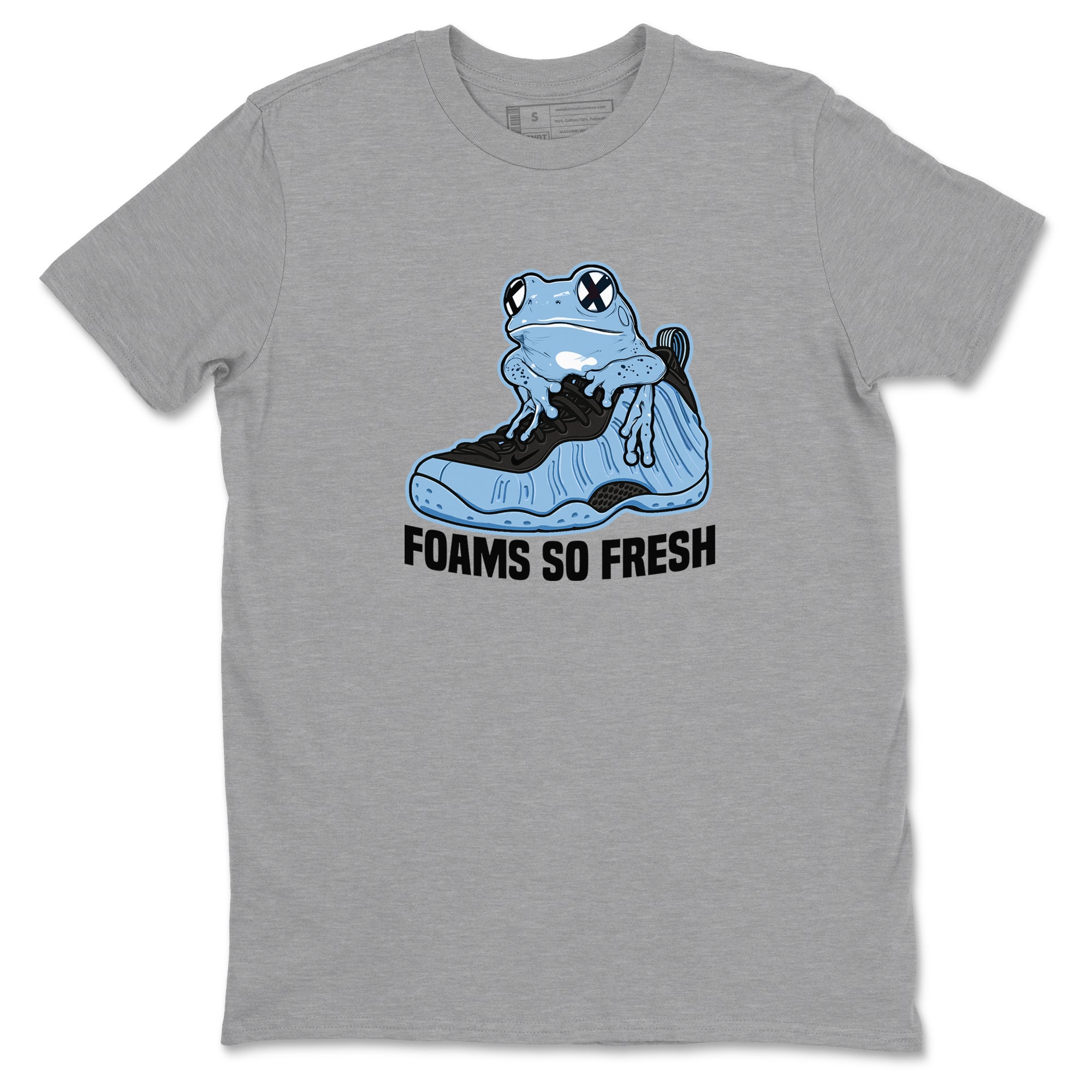 Foams So Fresh sneaker match t-shirt styled to complete your fit with the Air Foamposite One Psychic Blue sneakers, shown in Heather Grey 2.