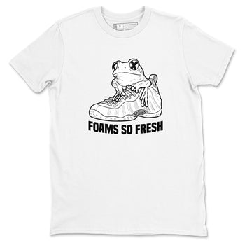 Foams So Fresh sneaker match t-shirt styled to complete your fit with the Air Foamposite One Triple White sneakers, shown in White 2.