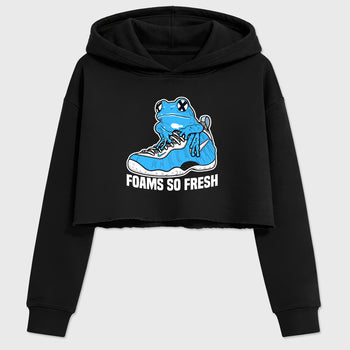 Best Sneakerfit Graphic Tee. Graphic Outfits. Sneaker Tees To Match Air Foamposite One University Blue Sneakers – Foams So Fresh Crop T-Shirt Black 2