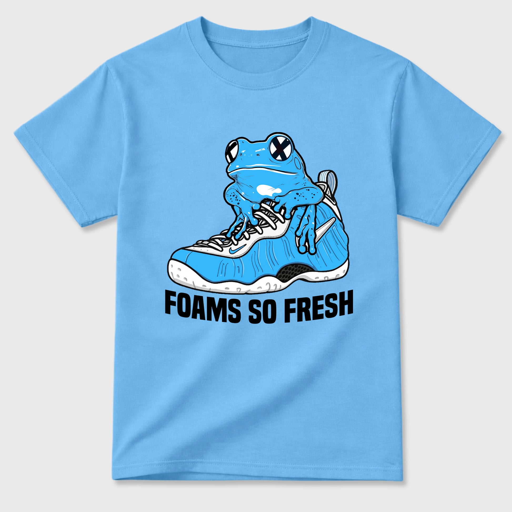 Best Sneakerfit Graphic Tee. Graphic Outfits. Sneaker Tees To Match Air Foamposite One University Blue Sneakers – Foams So Fresh Tee Carolina Blue 2