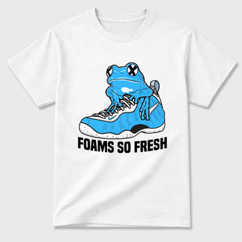 Best Sneakerfit Graphic Tee. Graphic Outfits. Sneaker Tees To Match Air Foamposite One University Blue Sneakers – Foams So Fresh Tee White 2