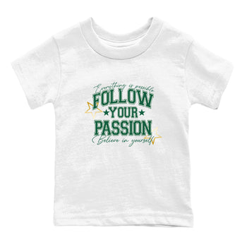 Sneaker Threads – Sneaker Tees To Match Air Jordan 1 Pro Green – Follow Your Passion Youth Graphic Tee White 2. Perfect for Jordan releases 2025 colorways.