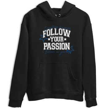 Sneaker match tees – Sneaker Tees To Match Air Jordan 1 Travis Scott Fragment Sneakers – Follow Your Passion Graphic Tee Black 2