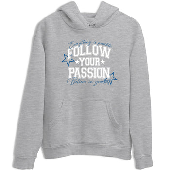 Sneaker match tees – Sneaker Tees To Match Air Jordan 1 Travis Scott Fragment Sneakers – Follow Your Passion Graphic Tee Heather Grey 2