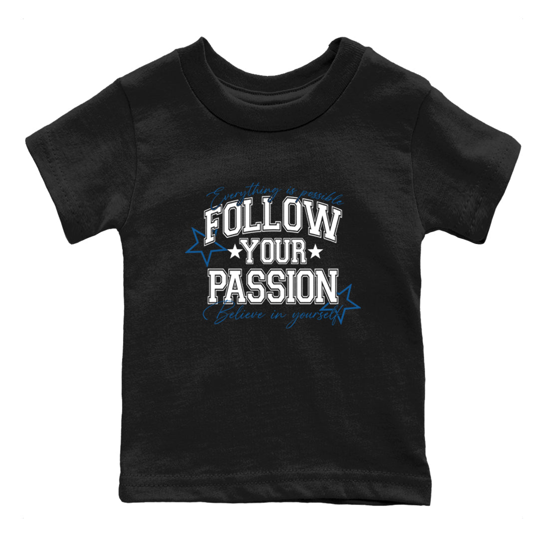 Sneaker match tees – Sneaker Tees To Match Air Jordan 1 Travis Scott Fragment Sneakers – Follow Your Passion Kids Graphic T-Shirt Black 2