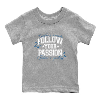 Sneaker match tees – Sneaker Tees To Match Air Jordan 1 Travis Scott Fragment Sneakers – Follow Your Passion Kids Graphic T-Shirt Heather Grey 2