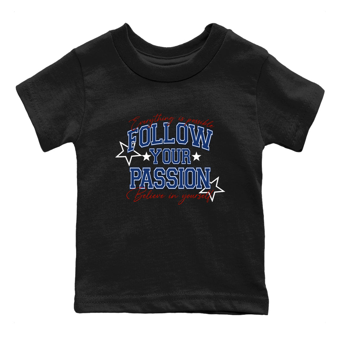 Sneaker match tees – Sneaker Threads To Match Air Jordan 11 Rare Air Shoes – Follow Your Passion Kids T-Shirt Black 2