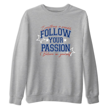 Sneaker match tees – Sneaker Threads To Match Air Jordan 11 Rare Air Shoes – Follow Your Passion Tee Heather Grey 2