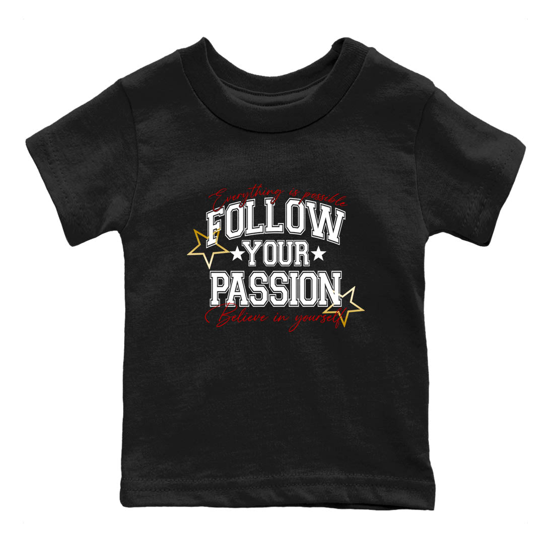 Best Sneakerfit graphic tee – Sneaker Tees To Match Air Jordan 12 Taxi Sneakers – Follow Your Passion Kids T-Shirt Black 2