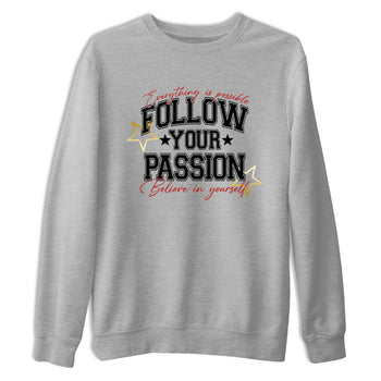 Best Sneakerfit graphic tee – Sneaker Tees To Match Air Jordan 12 Taxi Sneakers – Follow Your Passion Tee Heather Grey 2