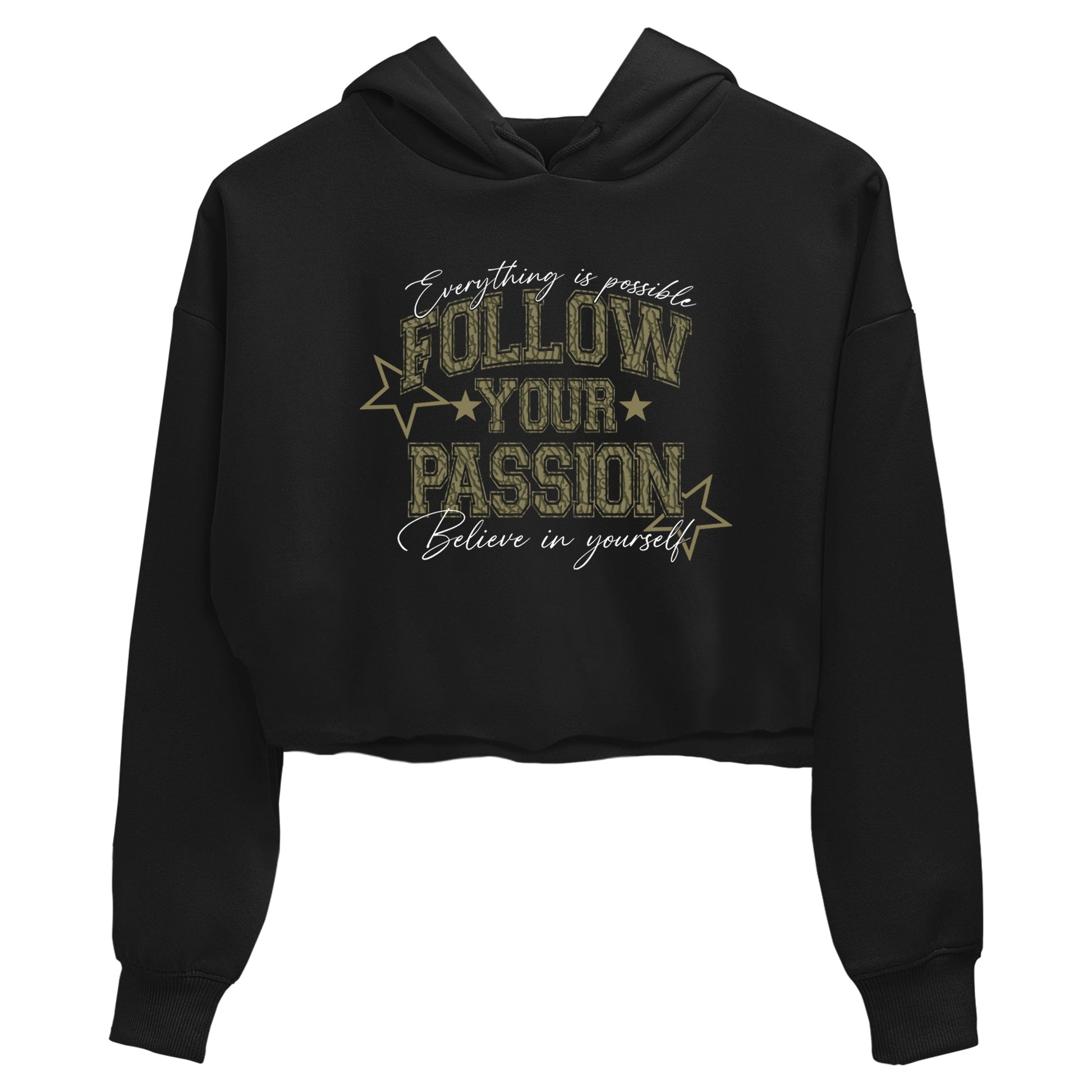 Sneaker Threads – Sneaker Threads To Match Air Jordan 3 Family Affair Shoes – Follow Your Passion Crop T-Shirt Black 2