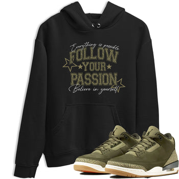 Sneaker Threads – Sneaker Threads To Match Air Jordan 3 Family Affair Shoes – Follow Your Passion Tee Black 1