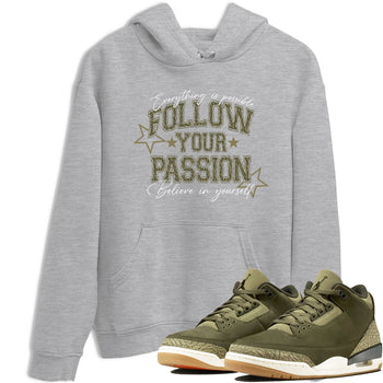 Sneaker Threads – Sneaker Threads To Match Air Jordan 3 Family Affair Shoes – Follow Your Passion Tee Heather Grey 1