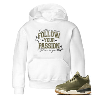 Sneaker Threads – Sneaker Threads To Match Air Jordan 3 Family Affair Shoes – Follow Your Passion Kids T-Shirt White 1
