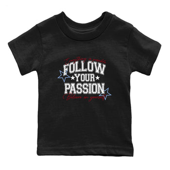 5s Fire Red Sneaker match tees – Sneaker Tees To Match Jordan 5 Retro Fire Red Sneakers – Follow Your Passion Kids Graphic T-Shirt Black 2