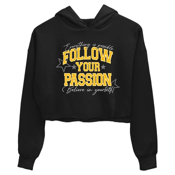 Sneaker match tees – Sneaker Tees To Match Air Jordan 5 Tokyo Shoes – Follow Your Passion Crop T-Shirt Black 2