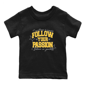 Sneaker match tees – Sneaker Tees To Match Air Jordan 5 Tokyo Shoes – Follow Your Passion Kids T-Shirt Black 2