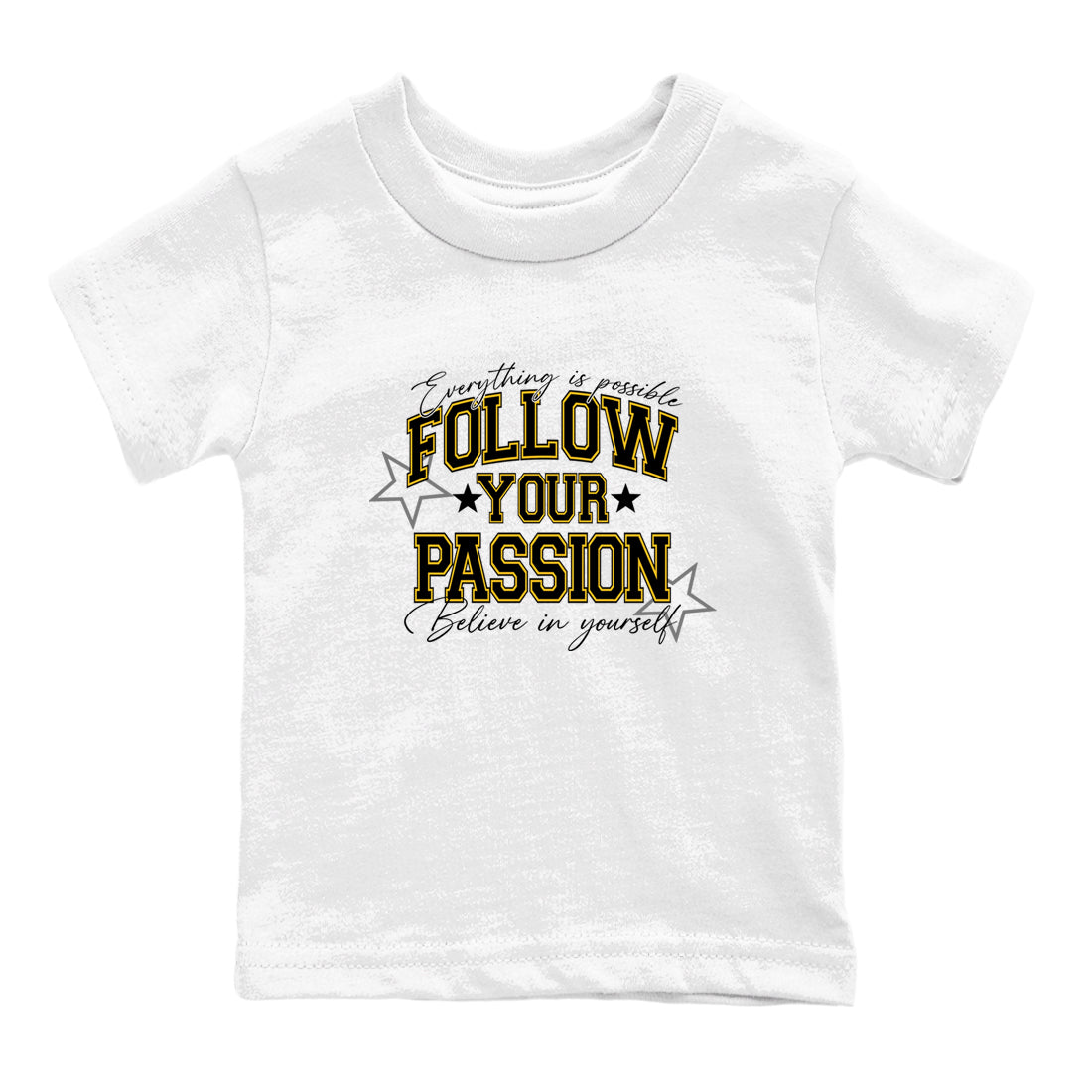 Sneaker match tees – Sneaker Tees To Match Air Jordan 5 Tokyo Shoes – Follow Your Passion Kids T-Shirt White 2