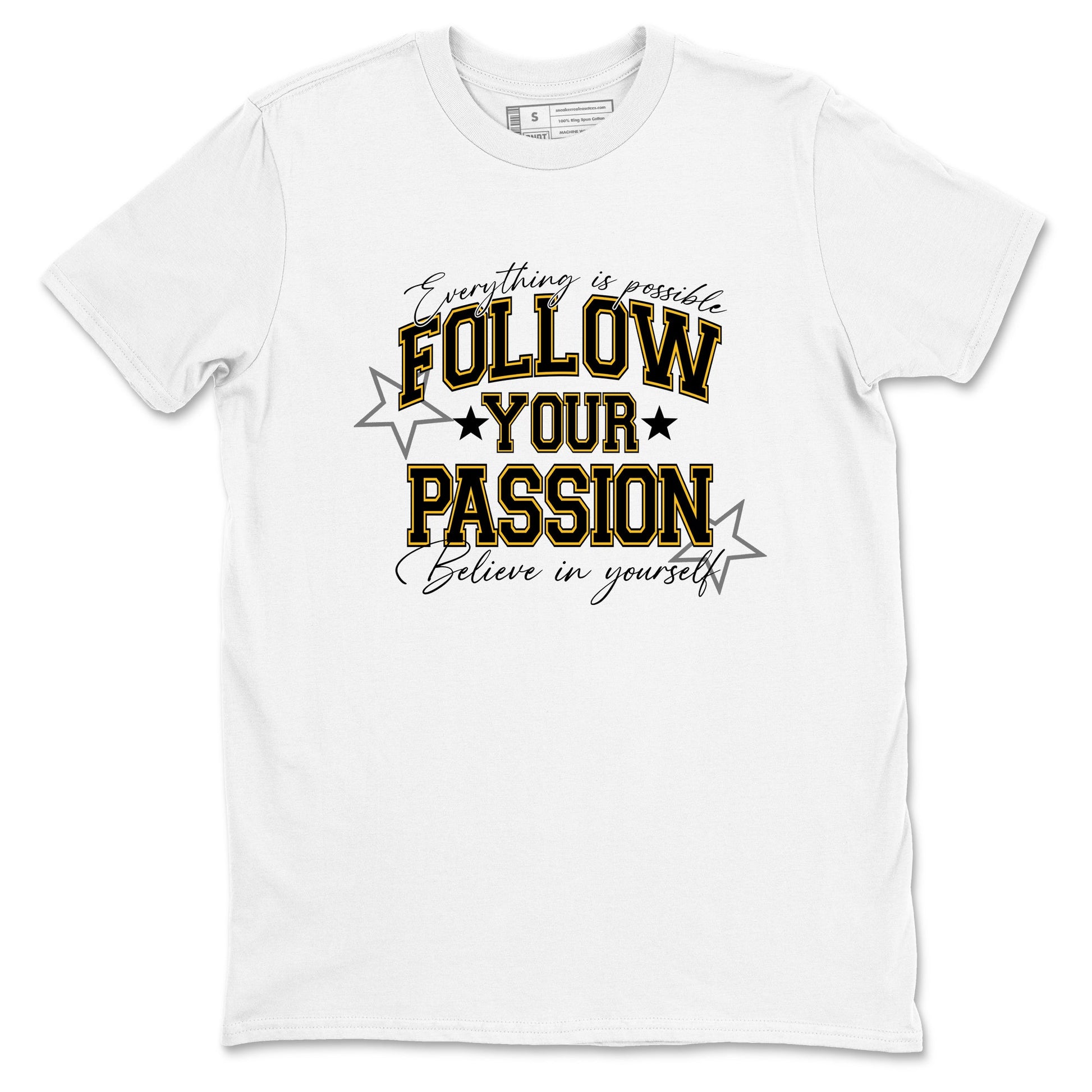 Sneaker match tees – Sneaker Tees To Match Air Jordan 5 Tokyo Shoes – Follow Your Passion Tee White 2
