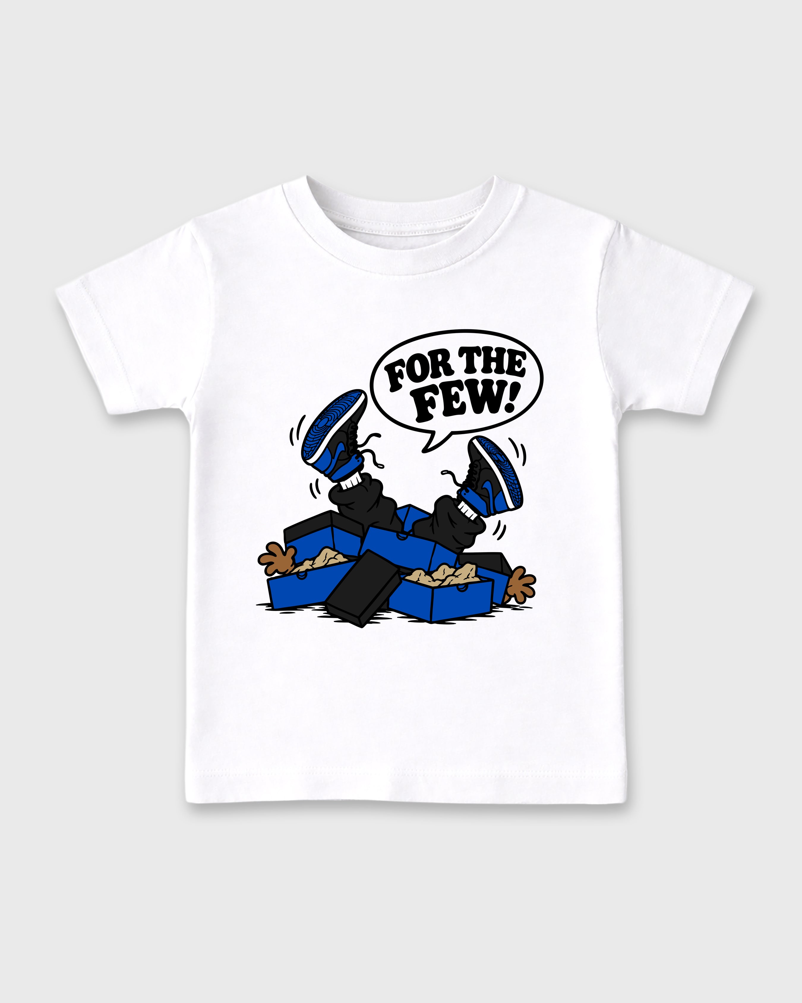 For the Few Baby & Kids Graphic T-Shirt featuring original artwork designed to match the Air Jordan 1 Royal. White 2 Kids Graphic Tee.